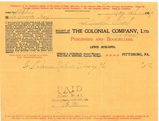 1907 The Colonial Co. Publishers & Booksellers billhead picture