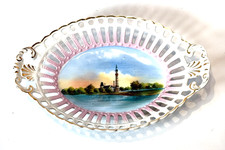 DETROIT WATER WORKS PARK - MICHIGAN Souvenir ANTIQUE CHINA TRINKET DISH BOWL picture