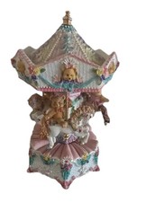 Classic Treasures Teddy Bear Carousel Music Box Plays The Teddy Bear’s Picnic 9” picture