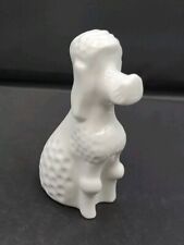 Porcelain White Sitting Poodle Dog Puppy Figurine 5