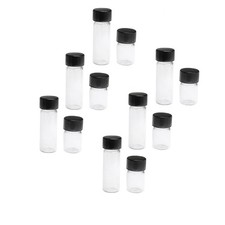12PC Small Glass Vials with Screw Top Lids, Gold Flake and Essential Oil, 1 Dram picture