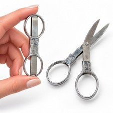 Vintage Slip N Snip Folding Scissors Made in USA Pocket Travel Sewing Purse EDC  picture