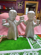1966 Jamar Mallory Ceramic Angels Candle Holder 13 Excellent Condition Vintage picture