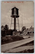 Vintage Postcard Water Tank South Lincoln ME Maine 1913 Postmark W D Scanlon picture