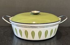 VTG Cathrine Holm White Green Lotus Lidded Dutch Oven 4 qt 10.5 x 4 Norway EUC picture