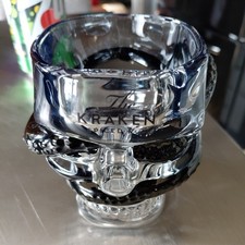 The Kraken Black Spiced Rum Skull Rocks Glasses Barware Collectible Set of 2 picture
