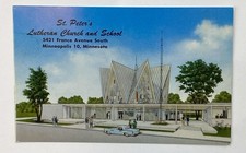 Minnesota MN Minneapolis St Peter Lutheran Church School Postcard Old Vintage PC picture