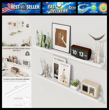 30 Inch Floating Shelves, White Picture Ledge Shelf Set of 2 picture