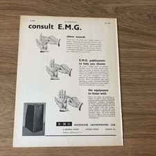 GRAM174 MAGAZINE ADVERT 11X8 EMG HANDMADE GRAMOPHONES picture