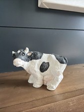 VTG Stone Critters Holstein Black White Cow SC-106 Figurine Farmhouse  1984 picture