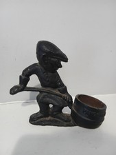 PANGBORN Old Cast Iron Foundry Worker Doorstop Decorative Art Statue picture