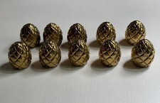VTG VILLEROY & BOCH SET OF 10 | SOLID BRASS PINEAPPLE NAME PLACE CARD HOLDERS 2” picture