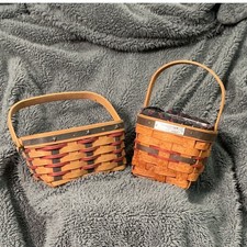 Longaberger 1993 Inaugural Basket and 2004 Patriotic Star Basket Set of 2 picture
