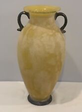 Vintage 1990's Design Guild Yellow Etruscan Art Glass Vase  13-1/2