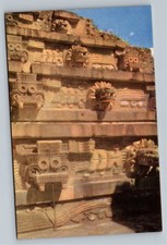 Vintage TEOTIHUACAN Mexico Temple of Quetzalcoatl Pyramid Postcard INAH picture