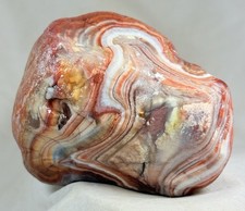 Lake Superior Agate Killer Large Rainbow Paint Musuem Top Shelf Gem 7.5 Oz picture