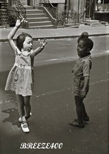Americana Photo/Early 1900's/YOUNG BOY & GIRL DANCING IN STREET/B&W Photo Rpt. picture