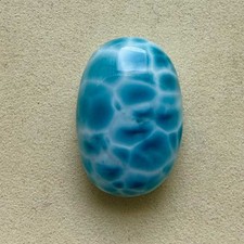 1pc Natural larimar oval Quartz Crystal pendant Mineral gem Reiki energy picture
