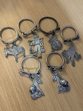 Rare Collection of Six (6) Victoria Taxco Sterling Silver Key Chains Key Rings picture