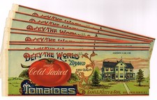 X10 WHOLESALE ORIGINAL C1900S CAN LABEL VINTAGE VICTORIAN QUINTON NEW JERSEY picture