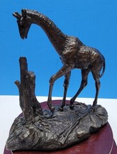1976 Franklin Mint African Wildlife Series Bronze Giraffe - Polland picture