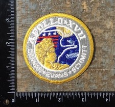 Vintage APOLLO 17 XVII Space Shuttle Mission NASA Embroidered Iron-On Patch picture