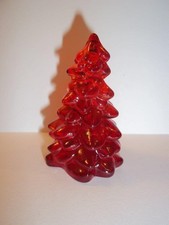 Mosser Glass USA Collectible Glass Christmas Tree Brilliant Red Large 8 inch picture