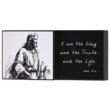 Jesus I Am Wall Plaque 9x4 Religious Decor Christian Gift picture