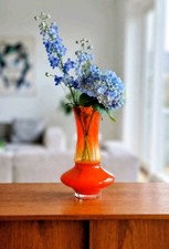 Bo Borgström for Åseda - Glass Art - 1960s Sweden Orange Glass Vase picture