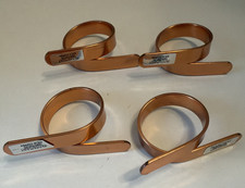 Vintage FABERWARE Australia Solid Copper Napkin Rings Set of 4 Handcrafted MCM picture