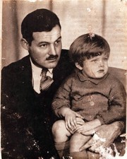 RAREST ERNEST HEMINGWAY & SON by Man Ray 1923 ICONIC PORTRAIT VINTAGE PHOTO MA66 picture