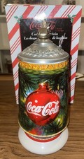 Vintage 1998 Anheuser-Busch Budweiser Coca-Cola Candy Cane Lidded Stein CS391 picture