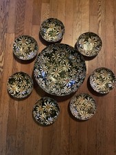 60s Vintage fiberglass Daisy Bowl Set MCM picture