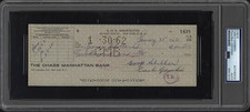 CARLO GAMBINO Sicilian Mob Boss Signed Autograph Check 1962 PSA  d. 1976 RARE picture