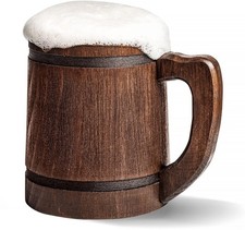 HOZPROM 20 oz Handmade Root Beer Stein Metal Tankard Viking Wood Cup picture