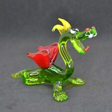 Glass Dragon Figurine - Blown Glass Dragon Ornament - Decorative Blown Dragon picture