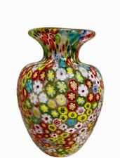 1960 Murano Art Glass Frateli Toso Millefiori Vase Gorgeous Vintage Rare 8.5” Ra picture