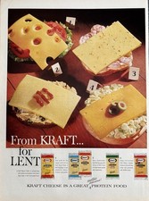 1962 Kraft Cheese Original Vintage Advertisement Cheeses For Lent Print Ad picture