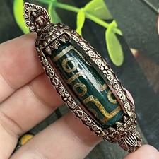 Tibetan Nine Eye Dzi Agate Pendant Natural Carnelian Necklace Unisex picture
