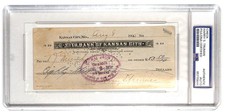 Harry S Truman signed bank check 1935 PSA/DNA picture