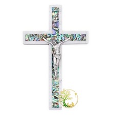 Elegant Mother of Pearl Crucifix for wall | Holy Crucifix Handmade picture