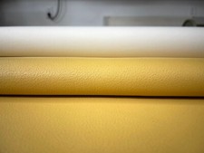 5.375 yds Schumacher Brisa Yukon Gold Yellow Upholstery Faux Leather 2 pieces picture