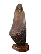 Native American Jemez Carved Bronze Sculpture Enchanted Song Cliff Fragua 18” picture