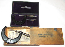 2 VINTAGE BROWN & SHARPE MICROMETERS 1-2