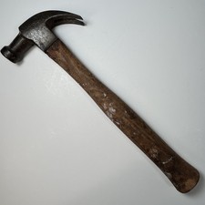 Vintage Stanley Claw Hammer 16 oz Carpenter Tool Original Wood Wooden Handle picture