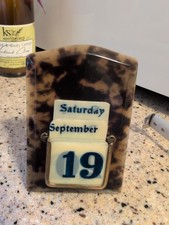 Rare Vintage Celluloid Faux Tortoise Shell Perpetual Calendar  picture