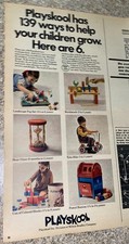 Vintage 1960s Playskool Print AD for Pre-School Toys MB Milton Bradley Prop picture