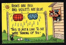 ROSIES ARE RED VIOLETS ARE BLUE  EARLY c1900's UNPOSTED POSTCARD picture