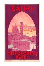 Cairo Metropolitan Hotel Poster - Egypt 1930s 🇪🇬✨ Retro Home Decor - 24x36” - picture