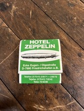 VINTAGE C. 1930 HOTEL ZEPPELIN MATCHBOOK SIGN FOREIGN MOTEL BLIMP AVIATION RARE picture